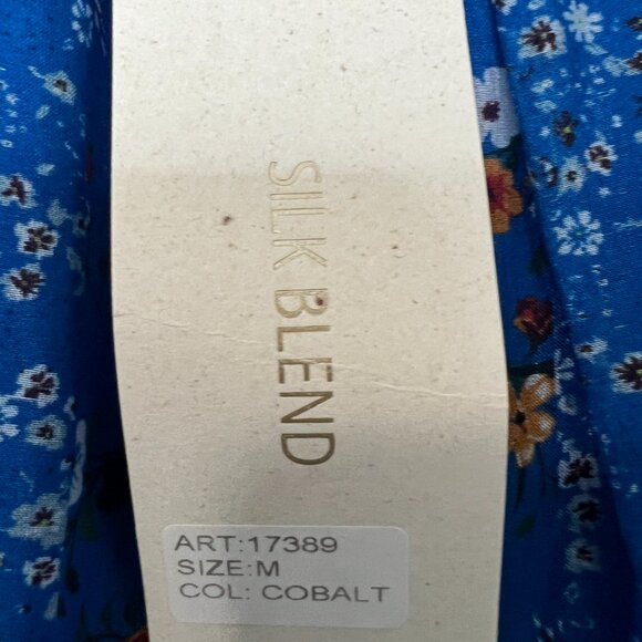 Cobalt blue made in Italy silk blend dress - Picture 3 of 8